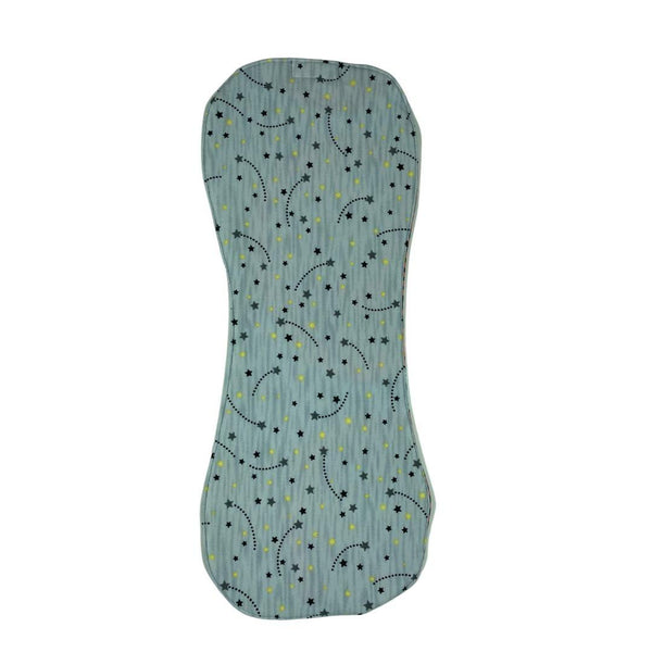 Chez Blaire African Print Burp Cloth - Grey with stars backing - soft and plush for baby spit up and burping newborn