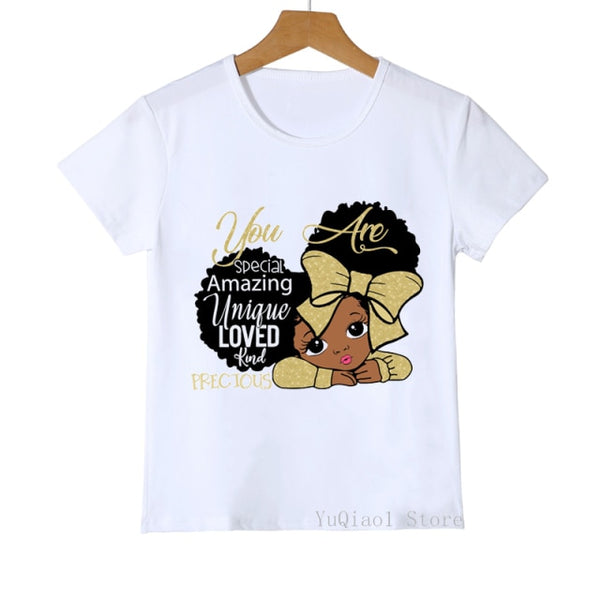 You Are Special - Cute African American Melanin Princess Print Children's T-Shirts
